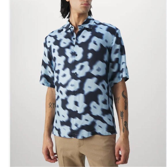 SANDRO blurry flowers button shirt top